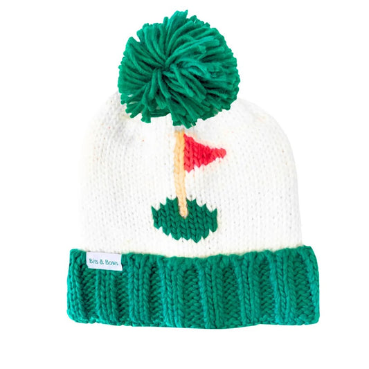 Green Golf Flag Bobble Hat