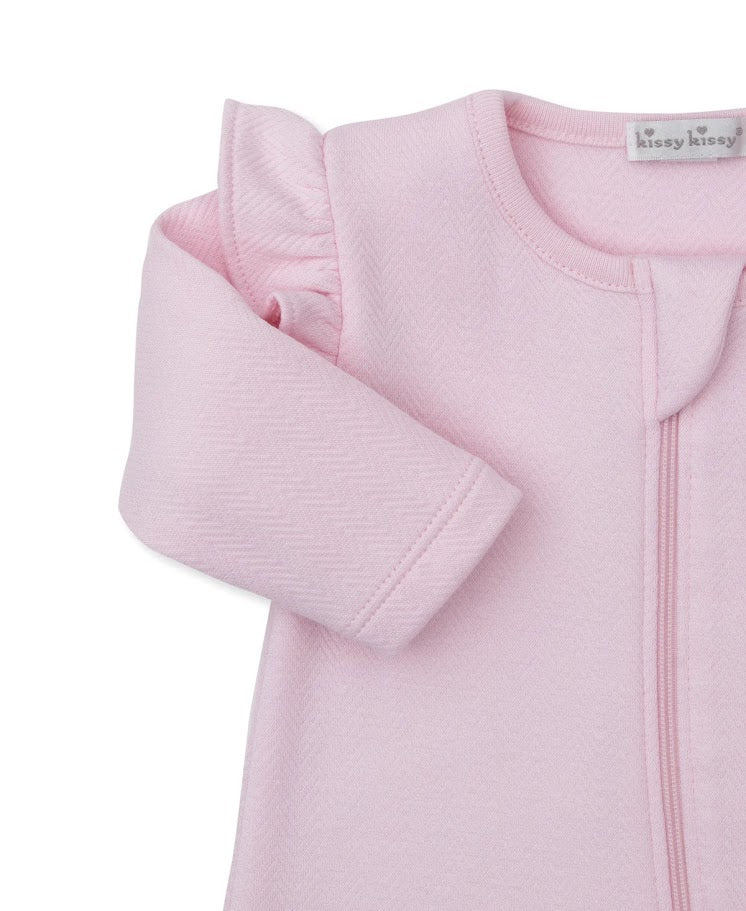 Jacquard Footie - Pink