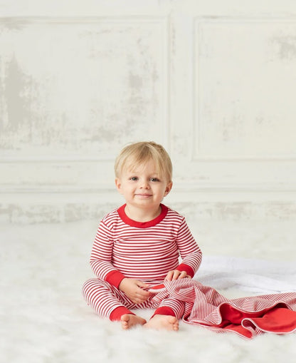 Red And White Stripe Snug Pajama Set