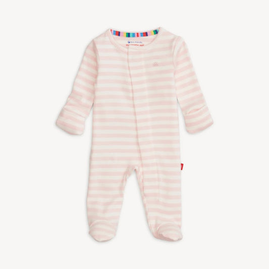 Pink Stripe Organic Cotton Footie
