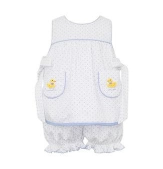 Duck Blue And White Set With Bloomers