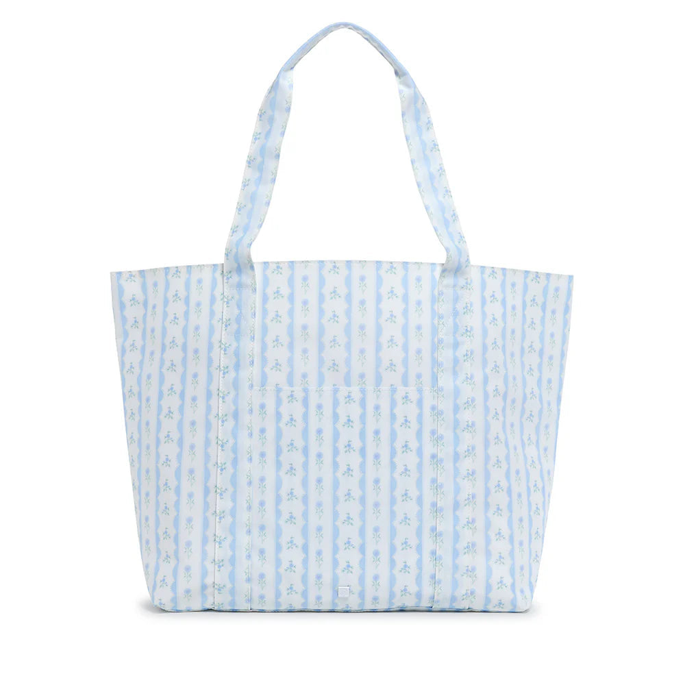 Jumbo Tote XL Ribbon Floral Blue Tote