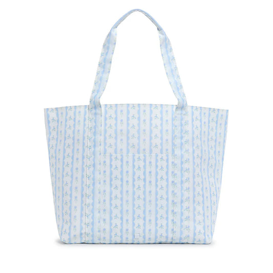 Jumbo Tote XL Ribbon Floral Blue Tote