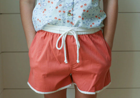 The Pop On Short Red With White Trim