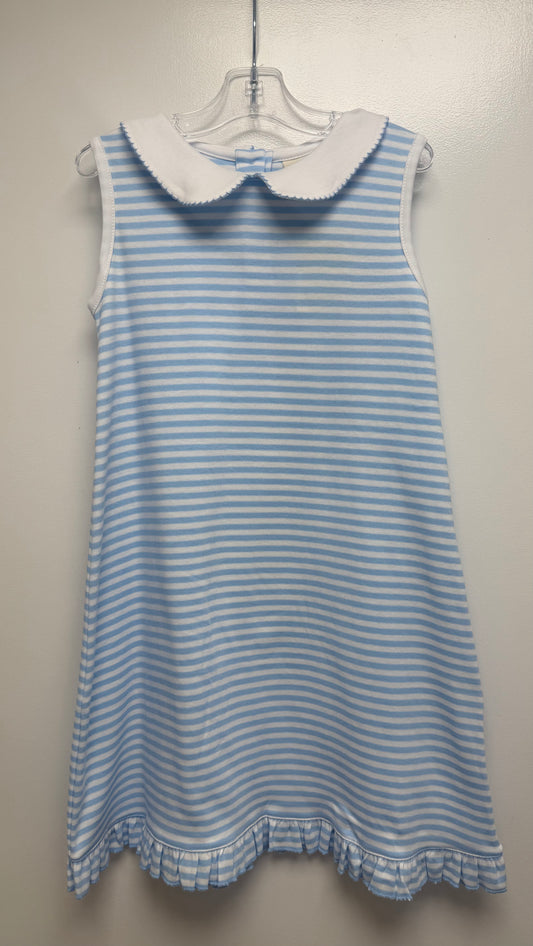 Stripe Sleeveless Blue And White Dress