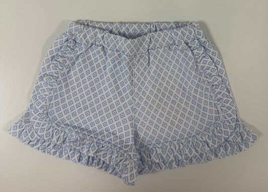 Ruffle Print Short Diamond Blue