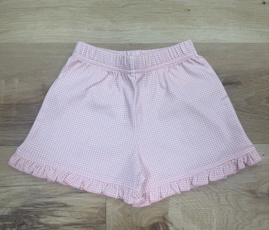 Gingham Pink With Ruffle Shorts