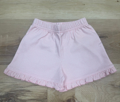 Gingham Pink With Ruffle Shorts