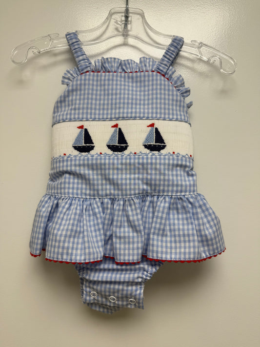 One Piece Swimsuit Sailboats