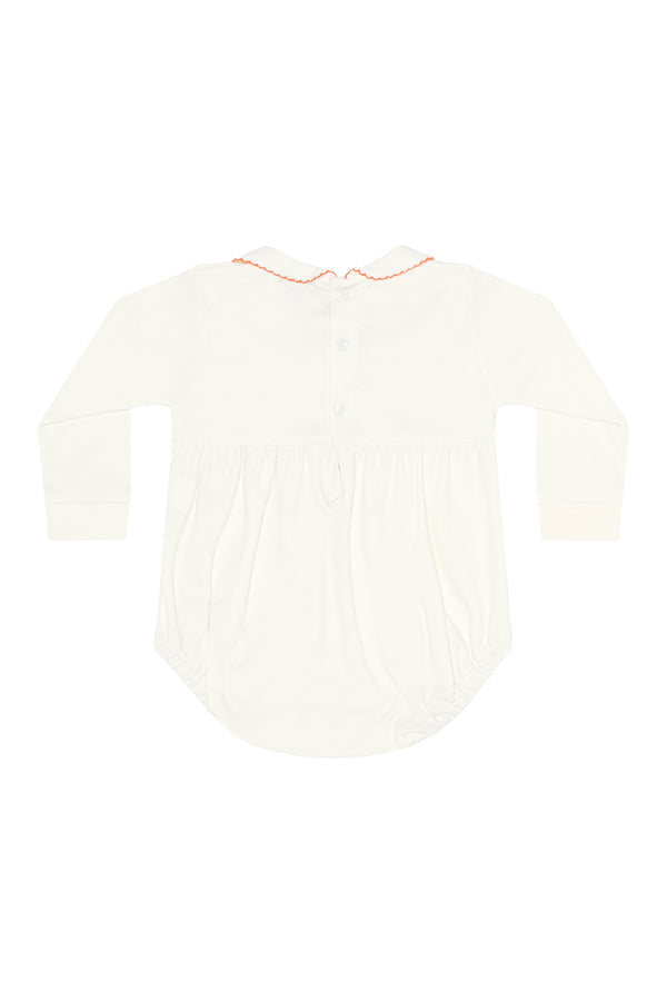 Ivory Pumpkin Patch Embroidered Bubble