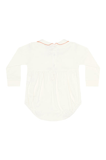 Ivory Pumpkin Patch Embroidered Bubble