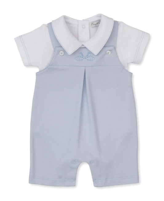 Springtime Bunny Blue Short Overall Set 6-9m