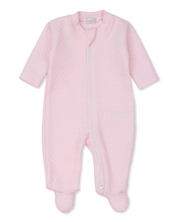 Jacquard Footie with Zip (Pink/Blue)