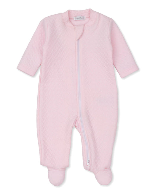 Jacquard Footie with Zip (Pink/Blue)