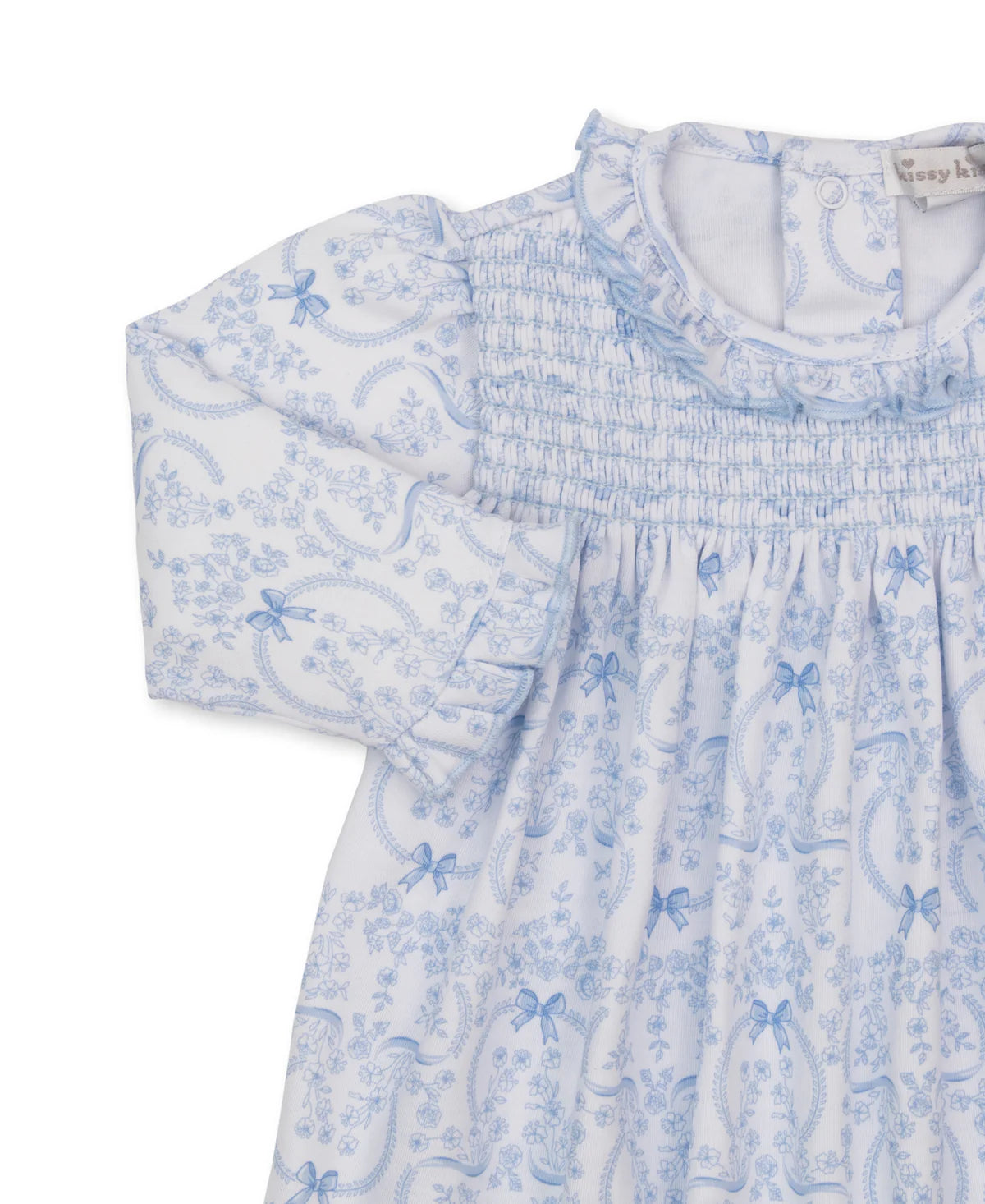 Delicate Blooming Bows Blue Footed Dress Set
