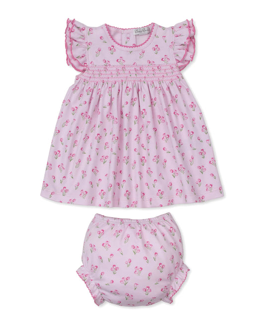 Timeless Tulips Pink Smocked Dress Set