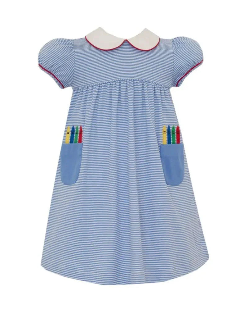 Knit Striped Dress with Crayon Pockets
