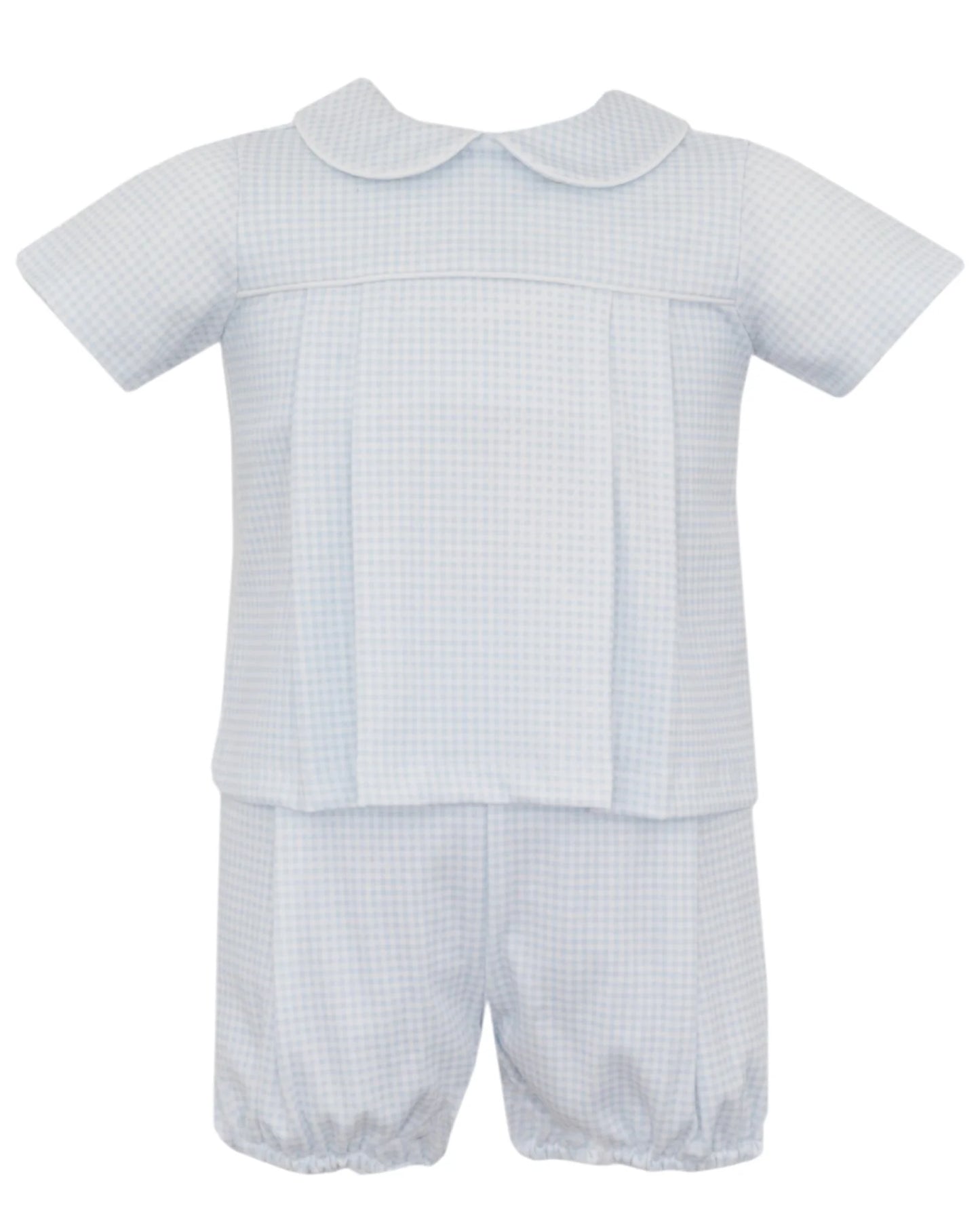 Light Blue Gingham Diaper Set