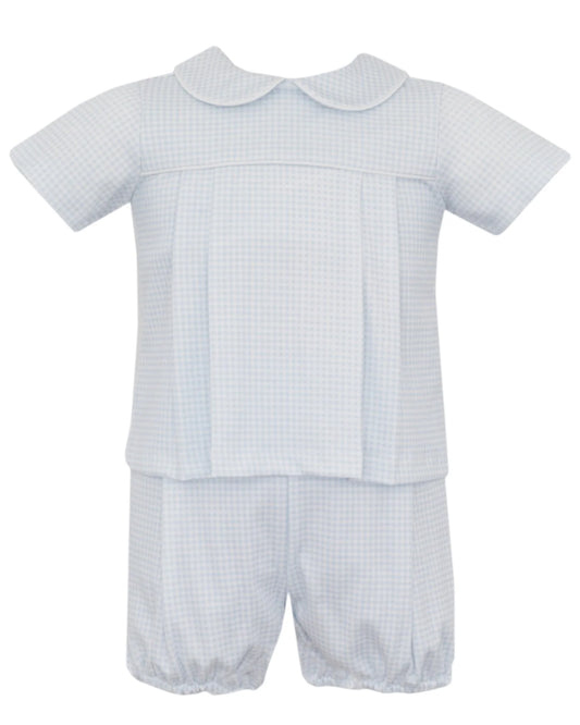 Light Blue Gingham Diaper Set