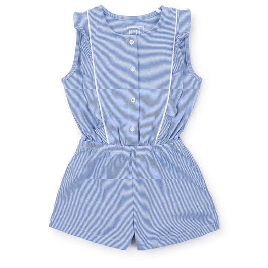 Lola Romper Blue & White Stripes
