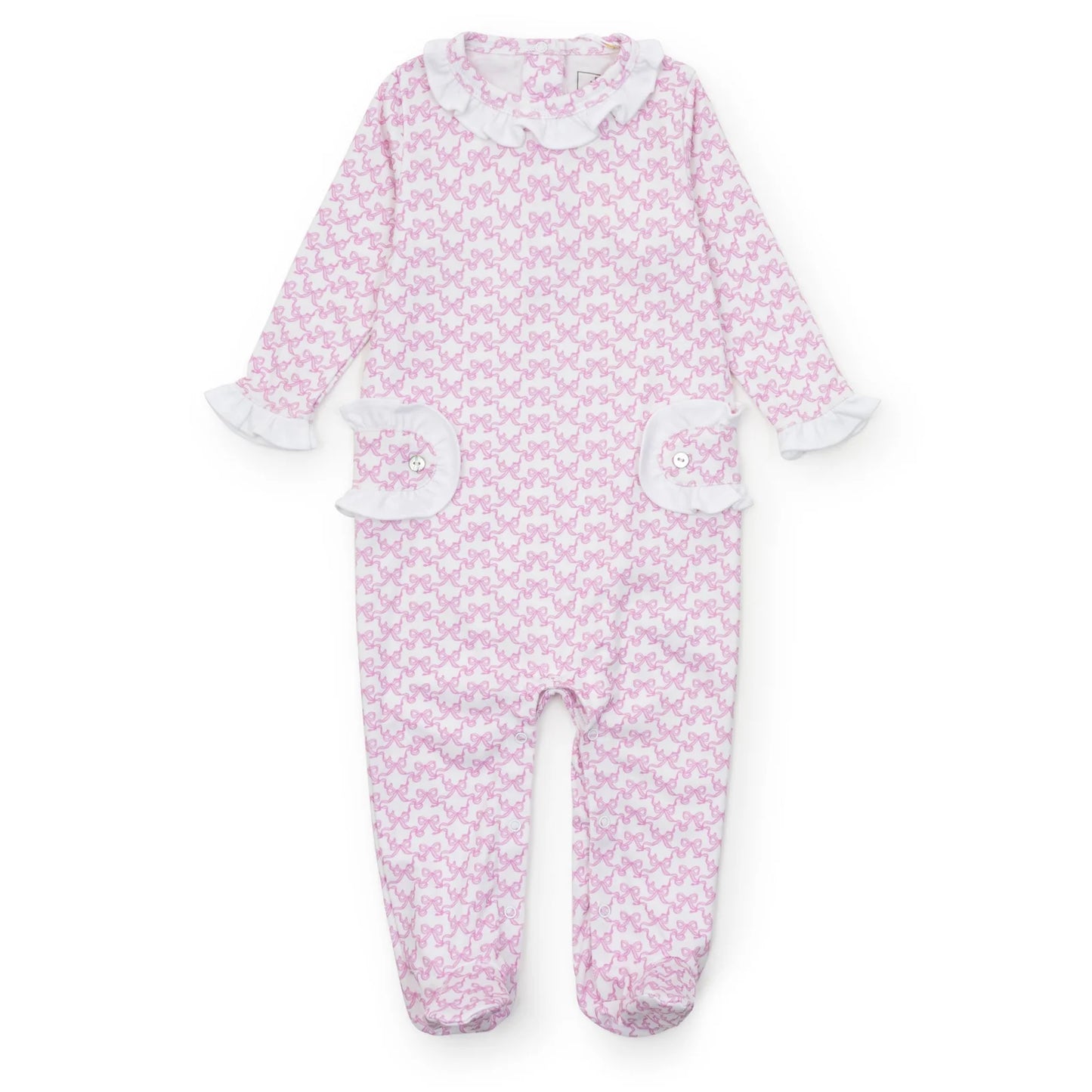 Lucy Girls Romper Pretty Pink Bows