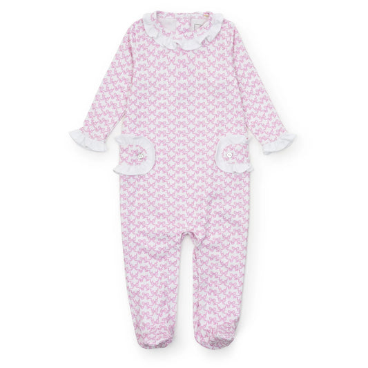 Lucy Girls Romper Pretty Pink Bows