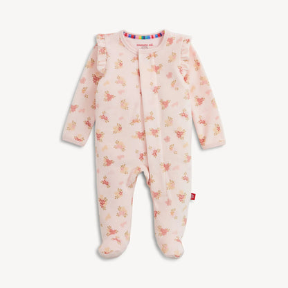 Floral Velour Footie