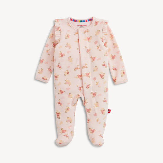 Floral Velour Footie