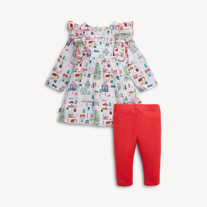 Winter Village Modal Dress & Legging Set