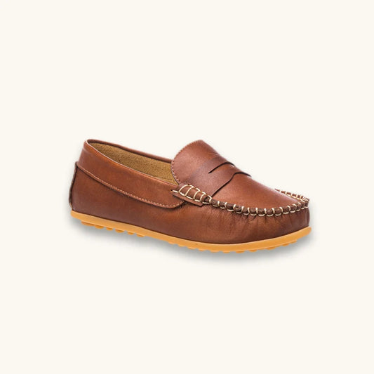 Alex Driver Moccasin - Natural Brown Leather