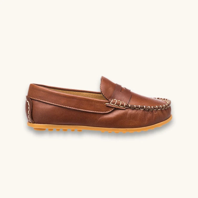 Alex Driver Moccasin - Natural Brown Leather