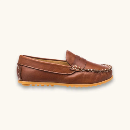 Alex Driver Moccasin - Natural Brown Leather