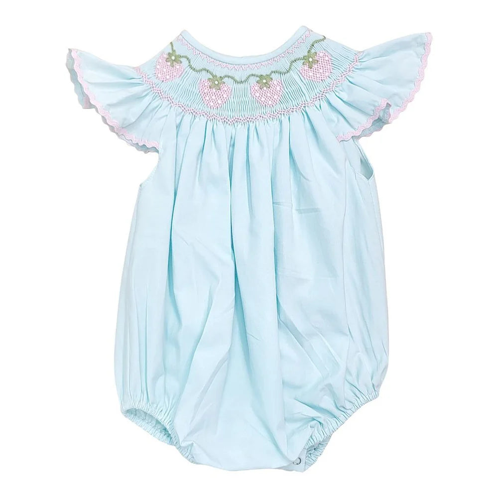 Strawberry Vine Smocked Mint Bubble