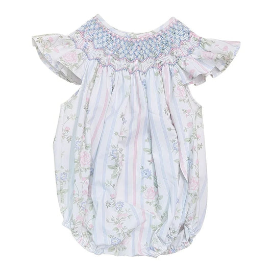 Valerie Floral Rose Vine Print Smocked Bubble