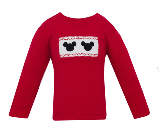 Mouse Ears Boys Red Knit Tee