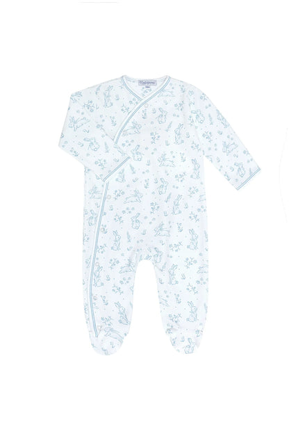 Blue Bunny Toile Footie