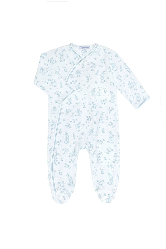 Blue Bunny Toile Footie