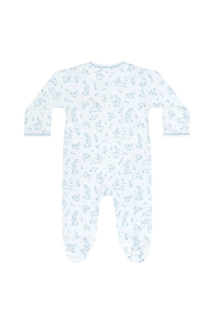Blue Bunny Toile Footie