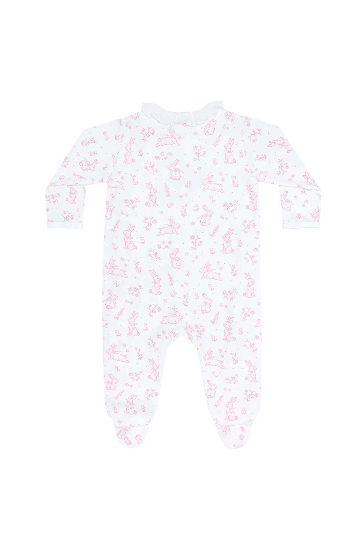 Pink Bunny Toile Footie