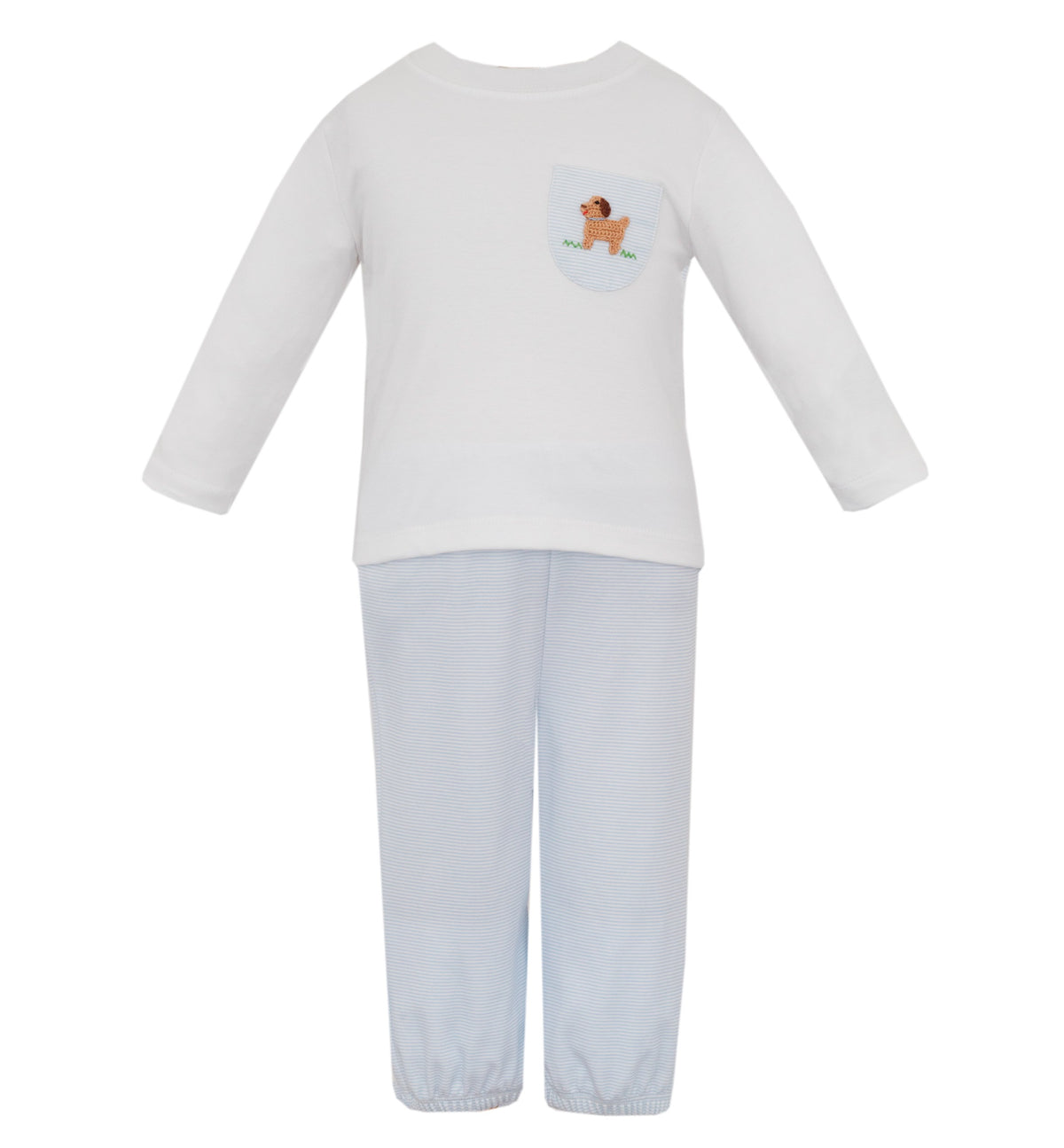 Puppies Light Blue Striped Knit Pant Set