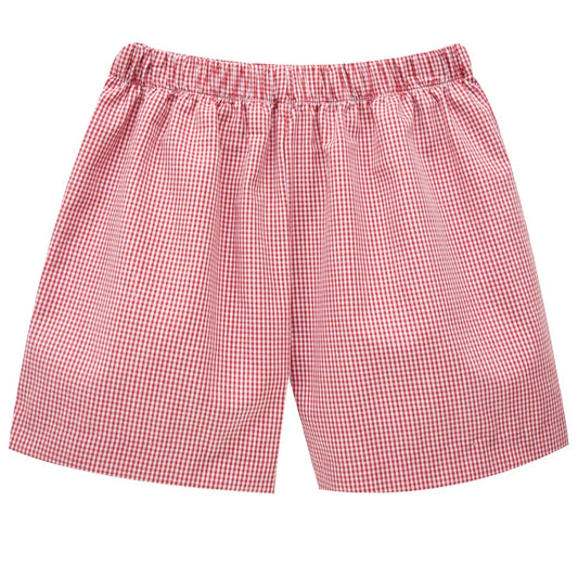 Vive Boys Red Checked Shorts