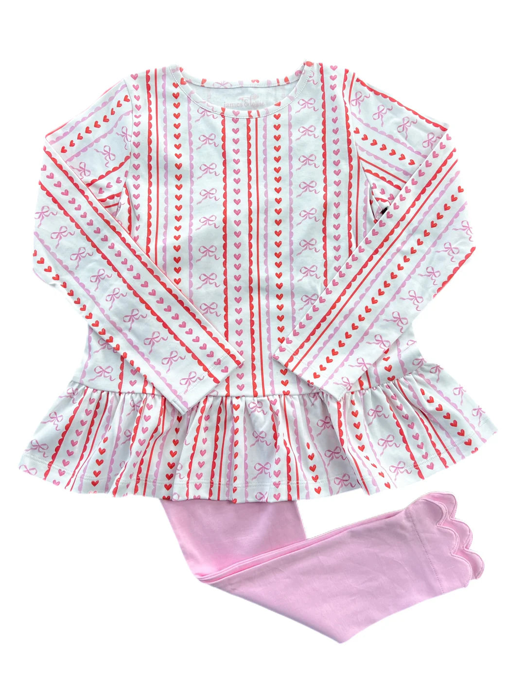 Peggie Peplum Legging Set Hearts