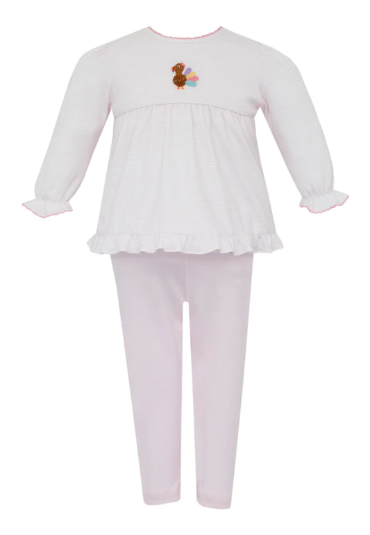 Turkey Girls Pink Stripe Knit Set