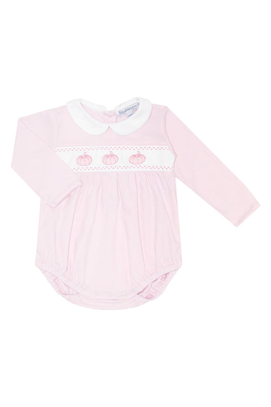 Pink Pumpkin Patch Embroidered Bubble