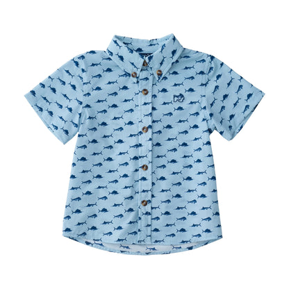 Short Sleeve Fishing Shirt Sky Fish