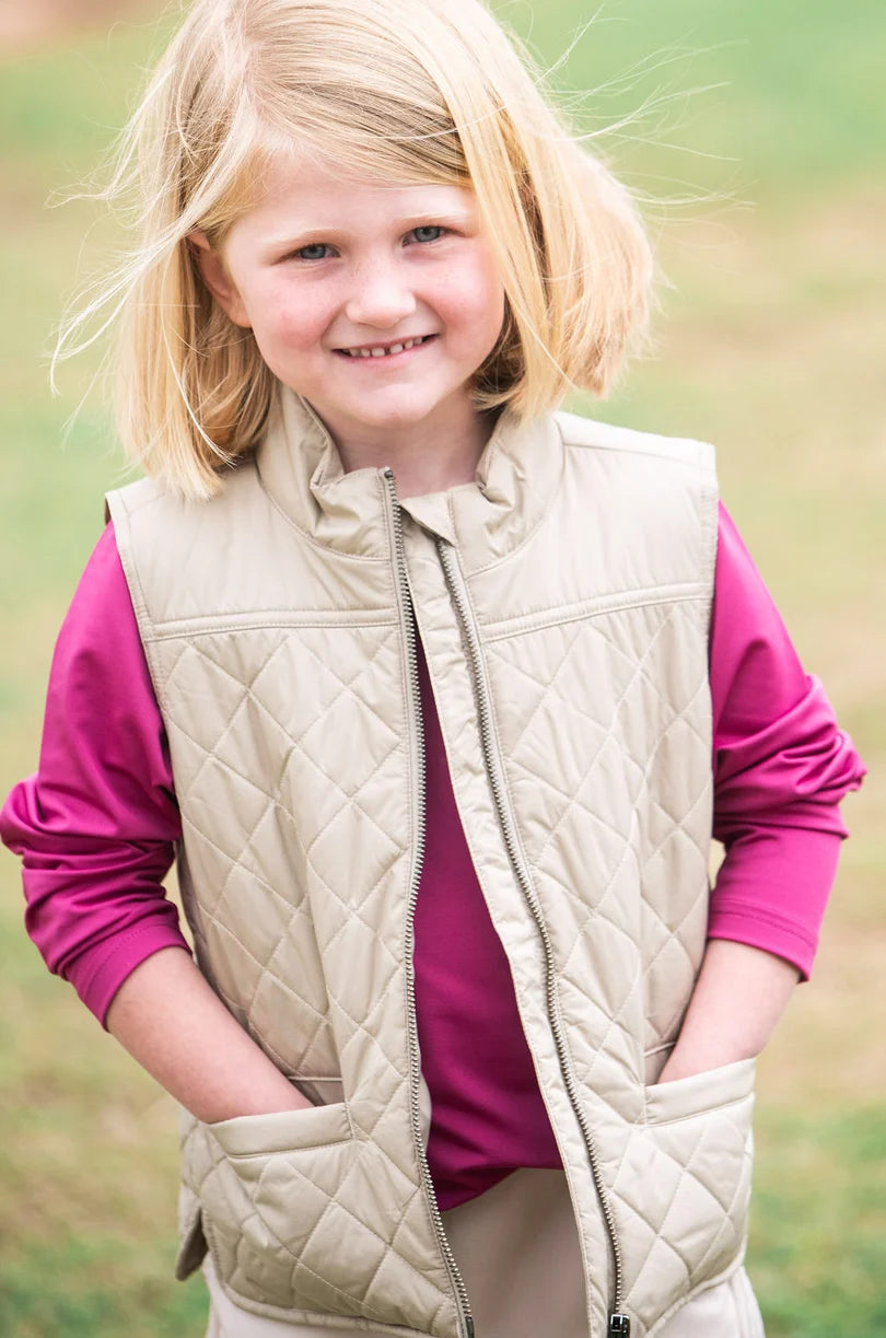 Kids Pro Quilted Vest - Khaki