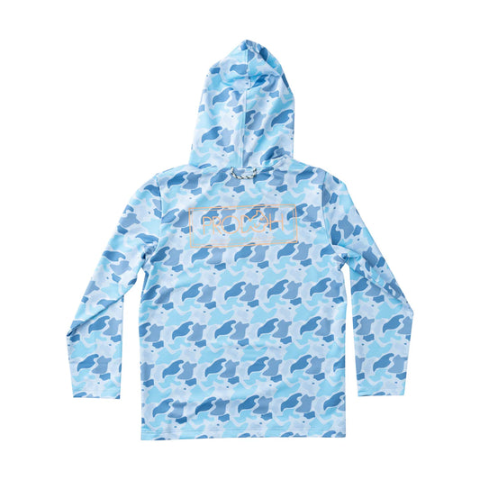 Blue Camo Performance Hoodie T-shirt