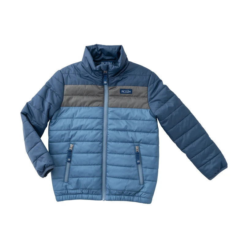 Colorblock Puffer - Dark Denim Blue