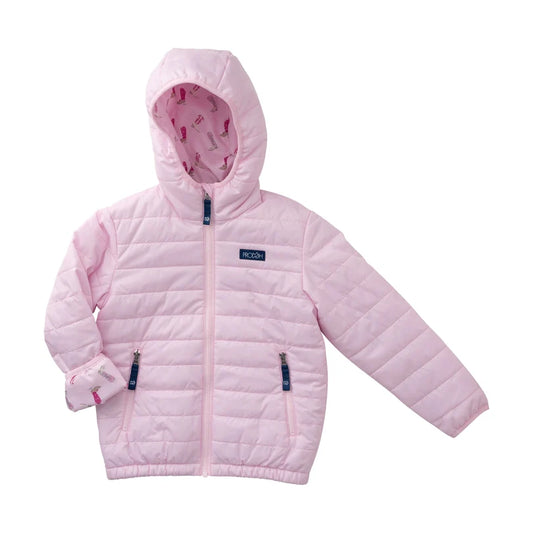 Hooded Puffer Jacket - Pink Tulle