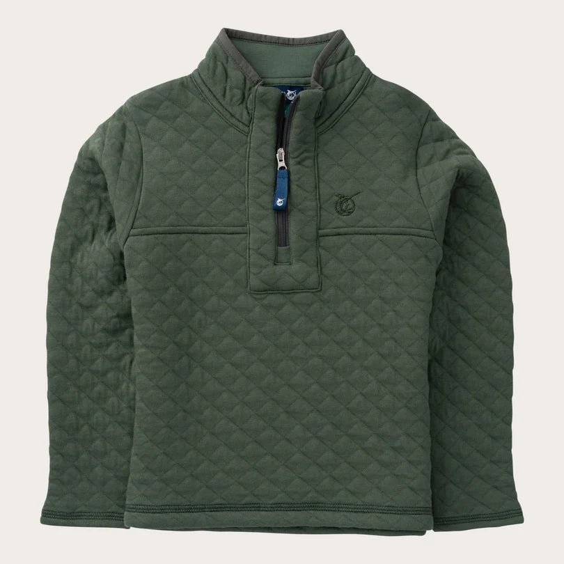 Quilted Zip Pullover - Camping Green